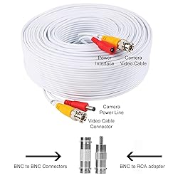HISVISION 4 Pack 100feet(30M) 2-in-1 BNC Video