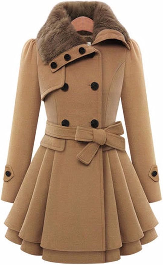 EMMA Dames 2017 Winter Mode Duffle Mantel Met Bontkraag Faux Bont 
