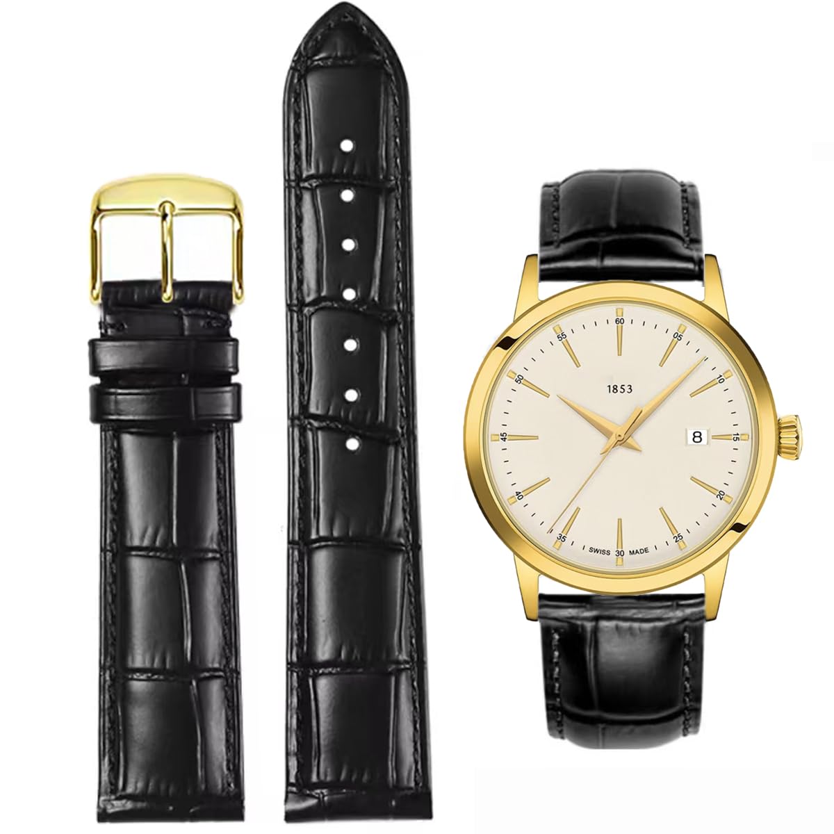 Danxancy Genuine Leather Watch Bands,Quick Release