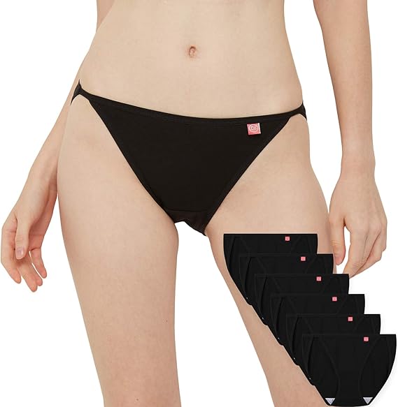 INNERSY Ladies Briefs Soft Low Rise Hipsters High Cut Cotton String