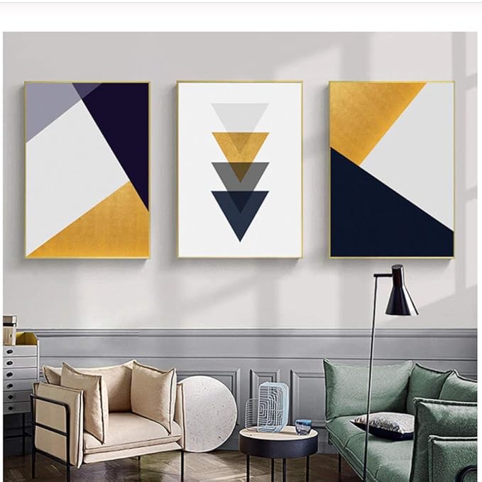 Cuadros Minimalismo Póster e Impresiones Pintura geométrica Amarilla