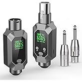 Wireless Microphone System Wireless XLR Transmitter and Receiver for 262ft Range 8Hrs Battery UHF Wireless Transmitter & Receiver Mic Adapter for Condenser, Dynamic Mics, PA, Mixer,Guitar