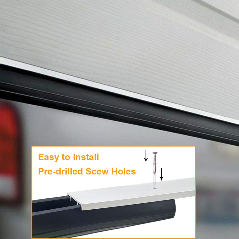 Garage Door Seals Bottom Rubber with Pre-drilled Aluminum Track Retainer Base Kit,Heavy-Duty U Shape +O Ring Combination Garage Door Weather Stripping Kit (16Ft, Black)