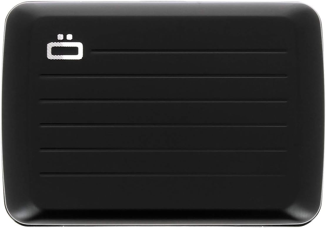 ÖGON -DESIGNS- Aluminium Card Holder with Metal Lock, RFID Protection Against Fraud and demagnetization, Compact Wallet