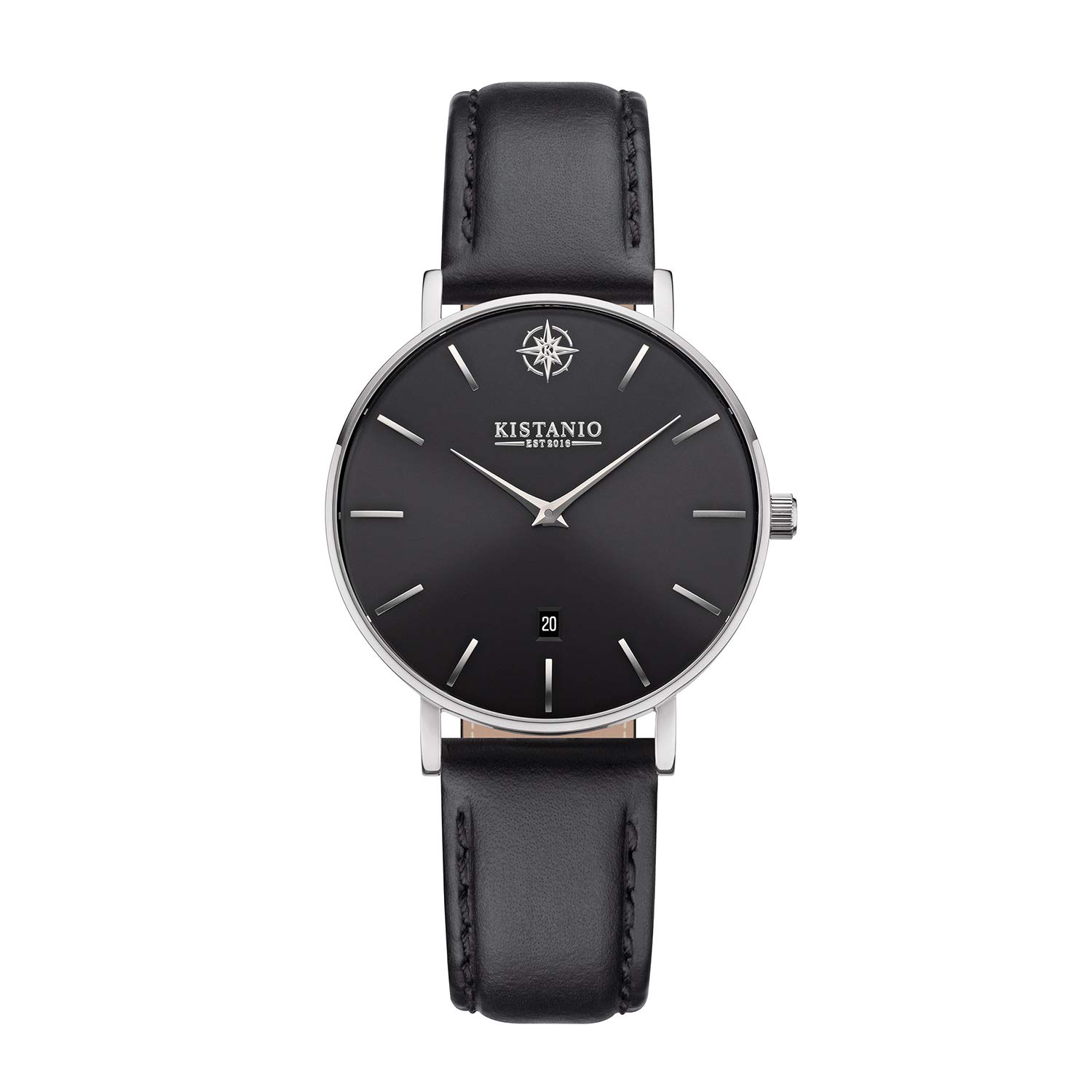 Kistanio Petit SI-BLKS-L-BLK Ladies Watch with Leather Strap Sapphire Glass Analogue Stainless Steel
