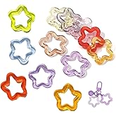 mollensiuer 100Pcs Acrylic Hollow Star Charms Pendant 30mm Star Shape Charms Craft Supplies with Hole for DIY Earrings Necklace Bracelet Jewelry Making Accessory, Random Color