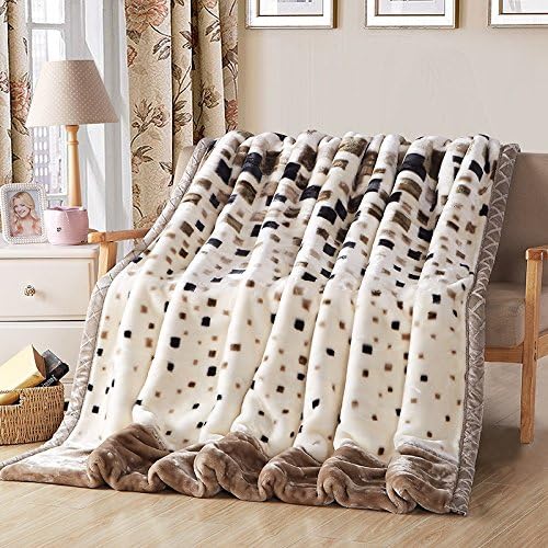 BDUK Raschel Blanket thickened the spring and autumn single double coral blanket double winter quilt blankets and students were ,150x200cm, Grid