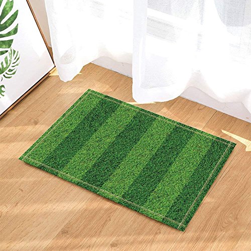 Sport Decor A Part of Football Grass Court with Vertical Stripe Bath Rugs for Bathroom Non-Slip Floor Entryways Outdoor Indoor Front Door Mat Kids Bath Mat 15.7x23.6in Yellow