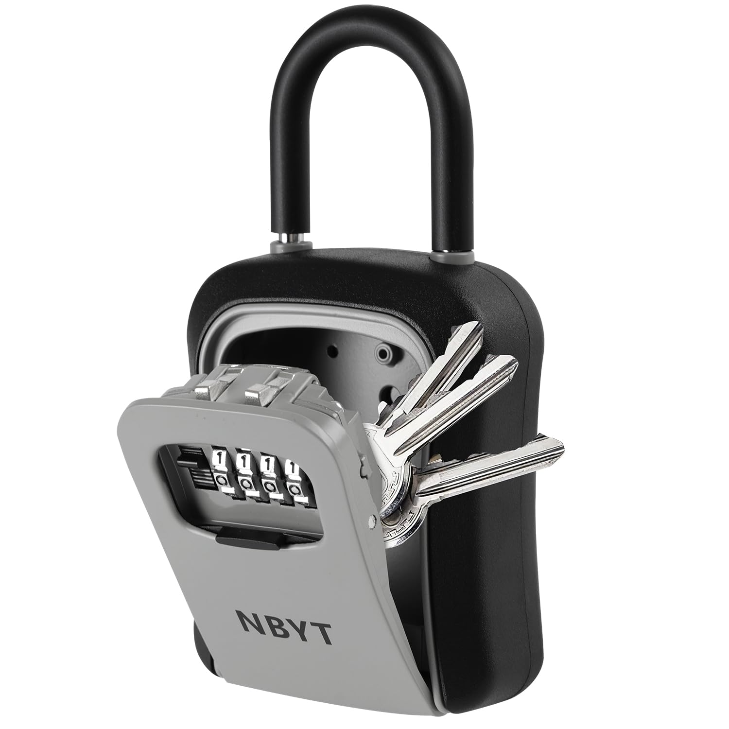 NBYT Portable Combination Lock Keybox for House Keys, Waterproof Key Safe Storage Lock Box With Shackle