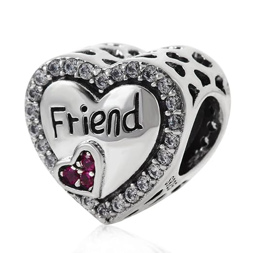 Friendship Charm 925 Sterling Silver Heart Charm Friend Charm Love