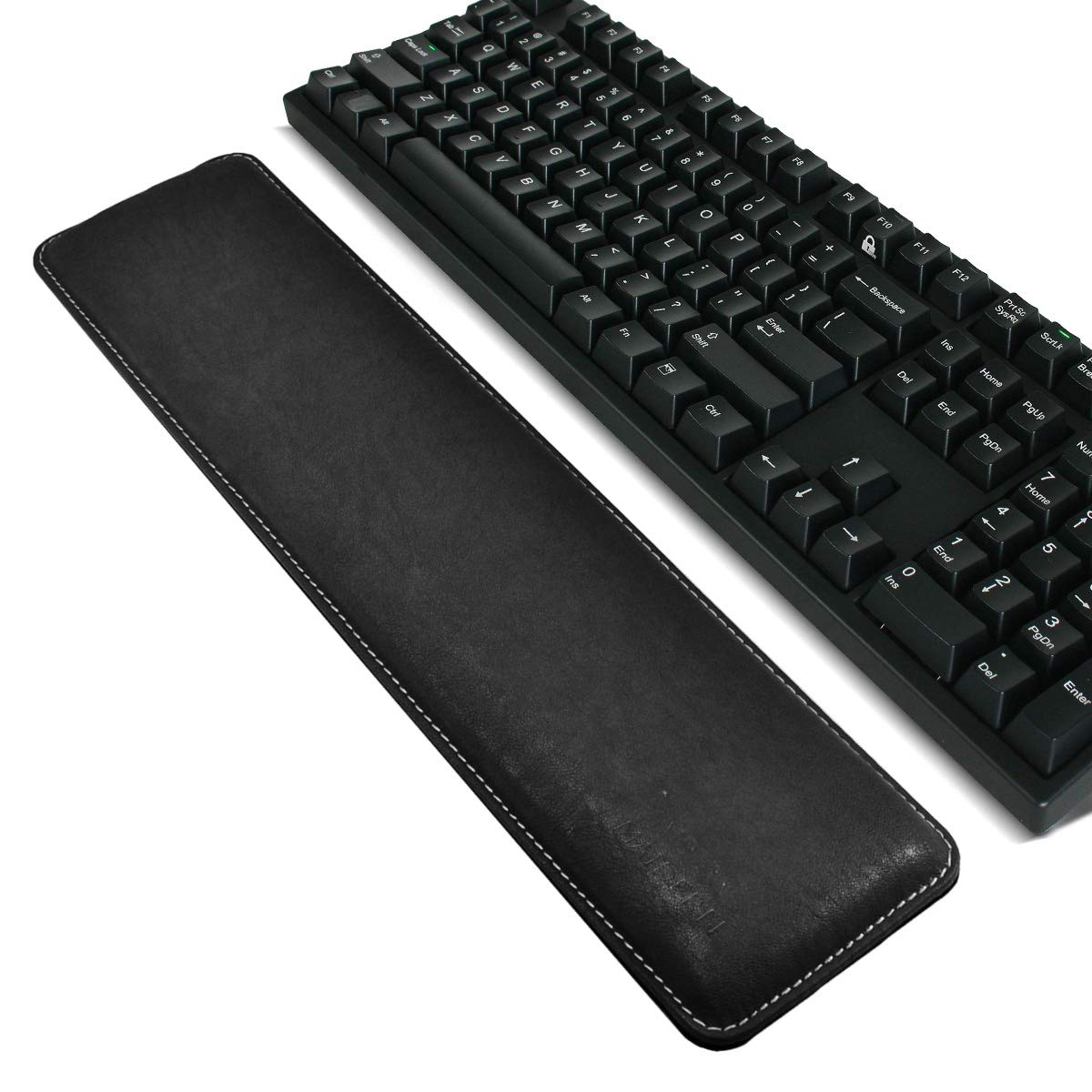 MAIDERN PU Leather Wrist Rest for Keyboard, Hand Arm Support Gaming Wrist Pad/Rest - 41.5x9.5cm Full Size Soothing Comfort with Durable for Easy Typing & Wrist Pain Relief (Black)