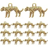 LALADEFIEE 20pcs Retro Leopard Jewelry Pendants Animal Charms Diy Necklace Bracelet Accessories