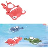 HEARTOOL Swimming Frog Bath Toy Wind Up Animal Water Toys Cute Sea Friends Bath Frog Simulate Swimming Movement Perfect for Bathroom &amp; Swimming &amp; Pool &amp; Water Party (Red Green Blue, 3Pcs)