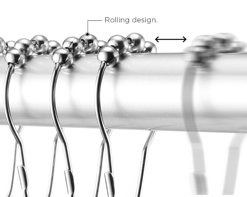 正規品 Ocharzy 12 Pcsアクリルボールrustproofステンレススチールシャワーカーテンフックニッケルメッキ レッド B06xj395yj Och06a