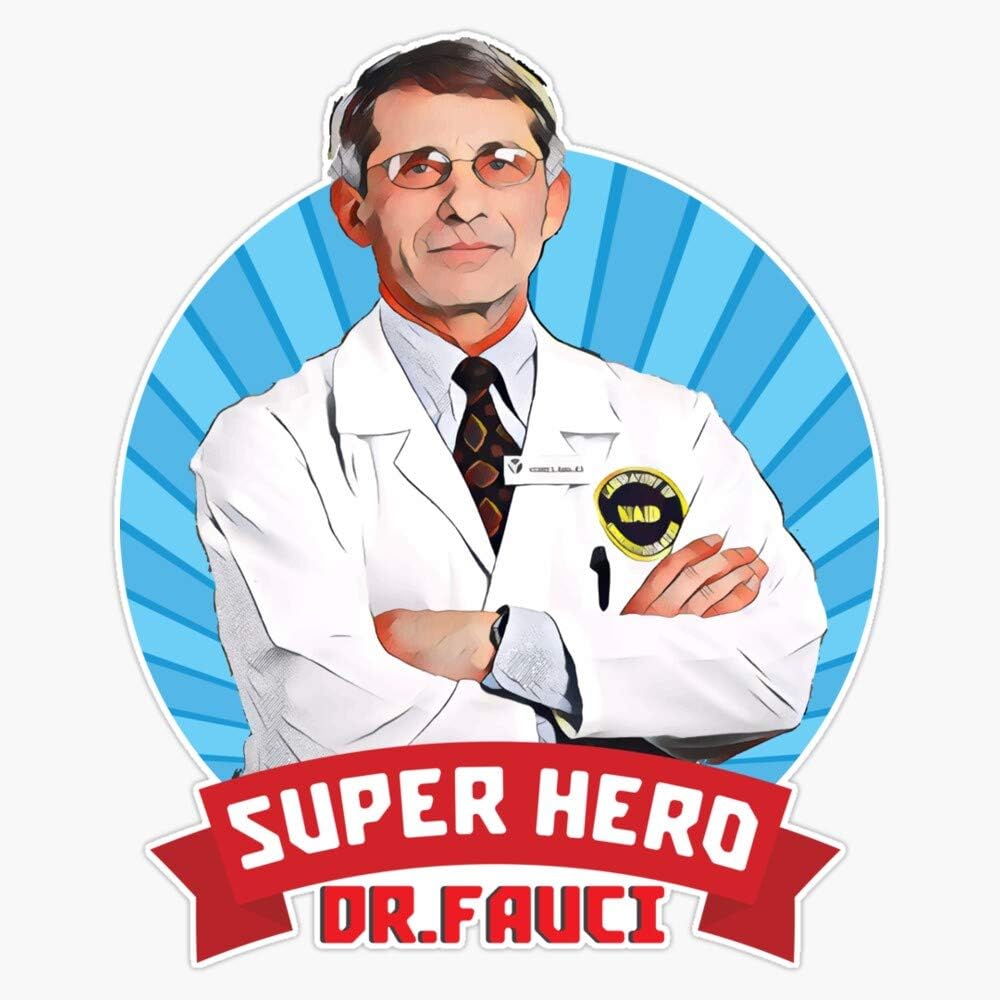 TCT Trading DR Fauci Super Hero Vinyl Stickers Waterproof Decal Car, Laptop, Bumper Stickers 5"