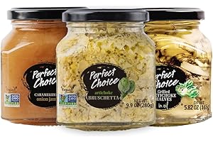 Perfect Choice Delicious Grilled Artichoke Halves, Artichoke Bruschetta, Caramelized Onion Mix (Pack of 3) - Ready-to-eat - Delicious for Salads, Burgers & more