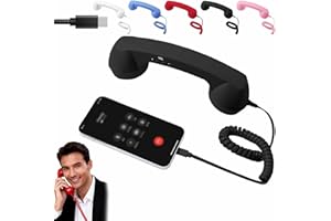 Retro Phone Handset, Type-C Handset Style Landline Handle Receiver, Vintage Telephone to Landline Adapter, Connect to Cell Ph