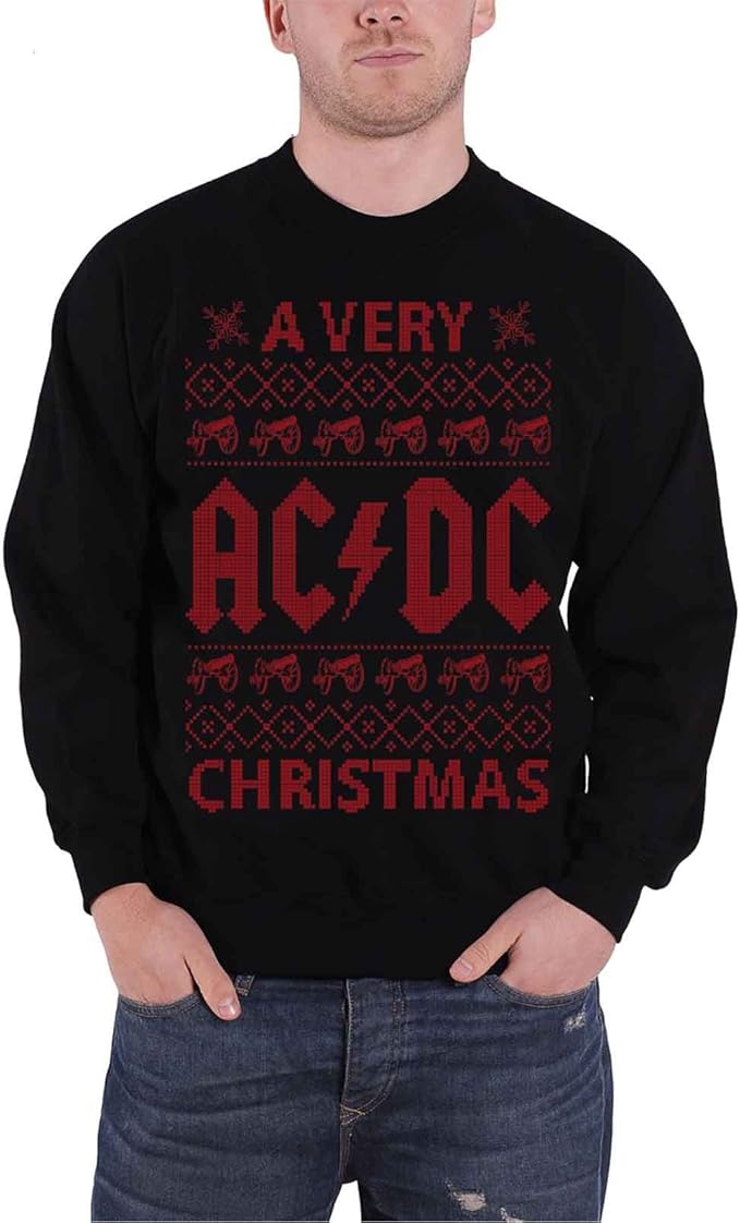 AC/DC Plastic Head Mens Christmas Jumper Black XX Large Amazon.co