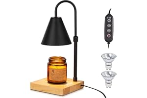Romadedi Candle Warmer Lamp with Timer : for Large Scented Candle Jar Fragrance Adjustable Height Dimmable Light Electric Top
