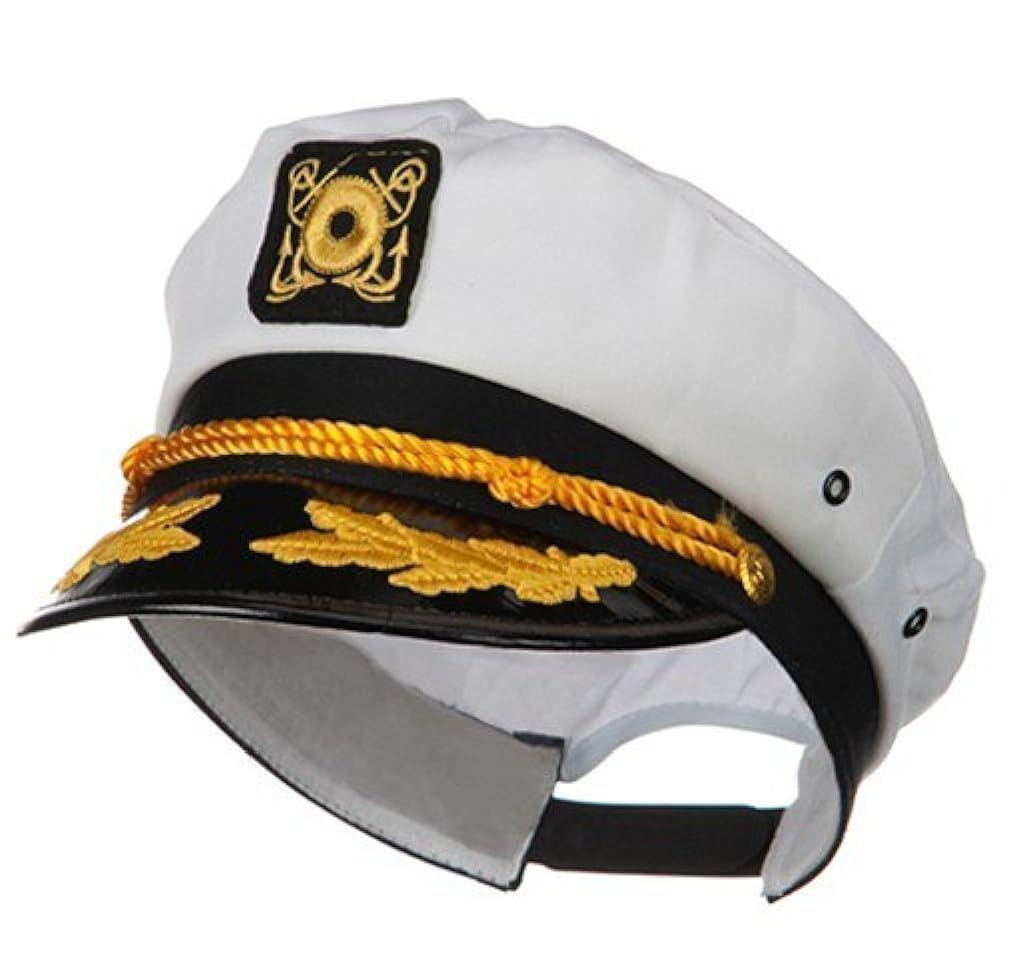 Wall2Wall Captain's Yacht Sailors Hat Snapback Adjustable Sea Cap Navy Costume Accessory