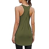Bestisun Women Workout Athletic Yoga Shirts Loose Fit Racerback Long Tank Tops