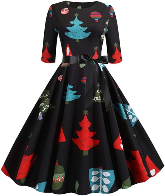 Amazon Co Jp クリスマスドレス レデイーズ ワンピース Hodarey ヴィンテージパーティードレス 女性 五分袖 50年代 クリスマスプリント ドレスフォーマルワンピース お呼ばれ おしゃれ 可愛い パーティー 結婚式 二次会 謝恩会 披露宴 ステージ 衣装舞台衣装 腕時計