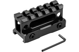 PUKESI 5 Slots Picatinny Rail Riser Mount, 1" High Profile Picatinny Riser Mount Short Pic Rails Accessories for Optic Red Dot Risers, with See-Through Design