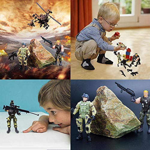 Lynkaye 6 Pcs Soldier Action Figure Toy Army Men with Weapon Accessories/ SWAT Team Figure Military Playset for Boys Girls Children Kids 3 - 12 Years Old, Great as Christmas, Birthday, Set of 6