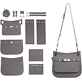 POPSEWING Designer Crossbody Bag DIY Kit for Girls - Leather Working & Sewing Kit for Shoulder Bag, Personalized Gifts (Grey)