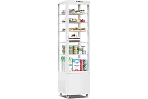 MOJGAR Commercial Refrigerator Display Case, 10 Cu. FT (280 L) Commercial Cake Refrigerator, Double-Layered Glass Fridge Bakery Cooler with Interior LED Lighting, Ideal for Home, Store and Cafe, Bakery