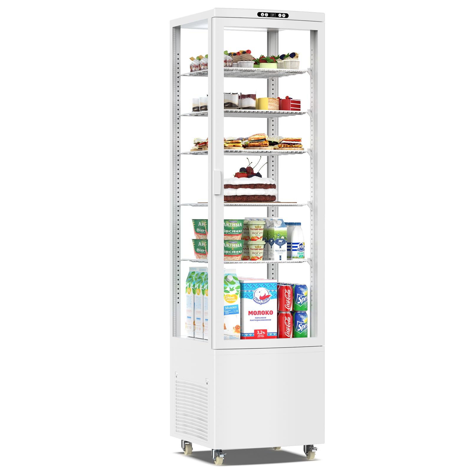 Photo 1 of **DIRT**.MCommercial Refrigerator Display Case, 10 Cu. FT (280 L) Commercial Cake Refrigerator, Double-Layered Glass Fridge Bakery Cooler with Interior LED Lighting, Ideal for Home, Store and Cafe, Bakery
