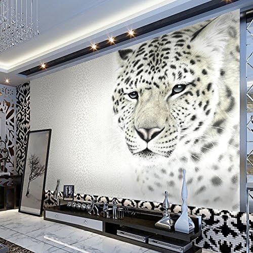 Papier Peint Animal léopard blanc photo murale personnalisé 3D papier