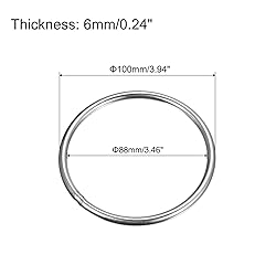 uxcell 304 Stainless Steel O Rings, 4pcs