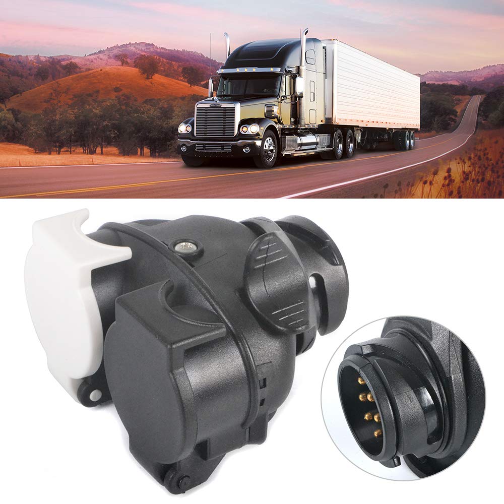 Autoknew CARAVAN TOWING PLUG + SOCKET SHORT ADAPTER 13 Pin Car to 2 x 7 Pin Electrics