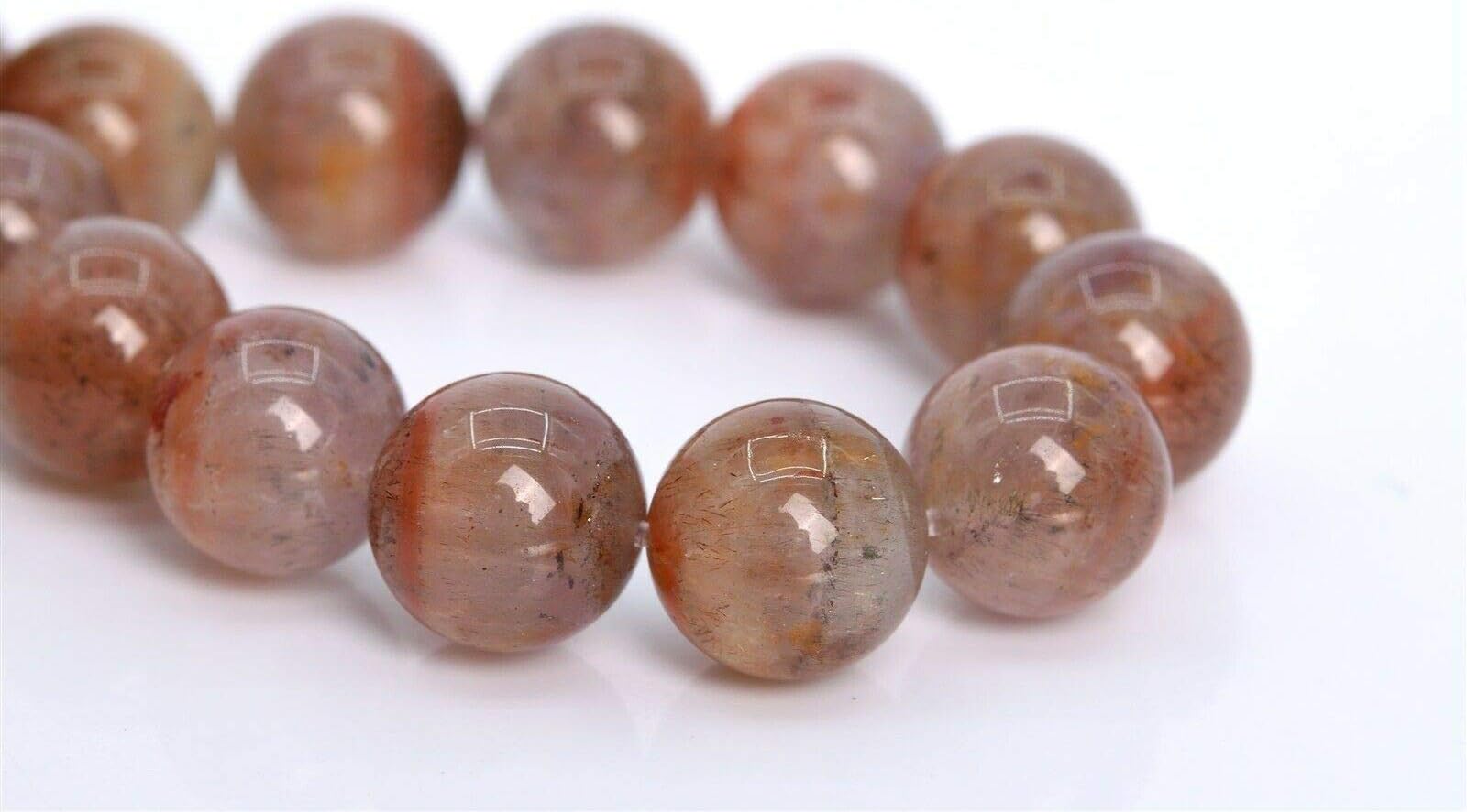 KapOD Beads 8MM Genuine Natural Auralite 23 Cacoxenite Beads Grade A Round Loose Beads 7" Loose Beads