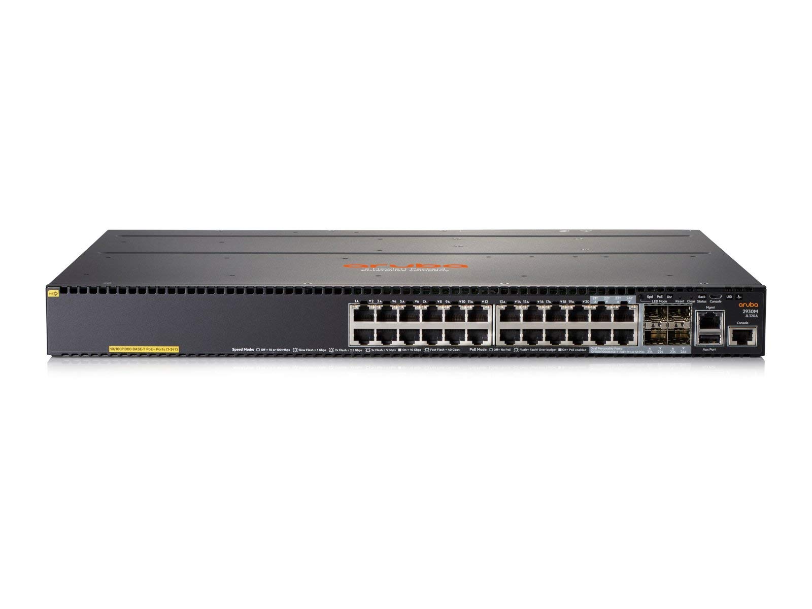 Conmutador HP JL320A HPE Aruba 2930M de 24 puertos PoE+ (renovado)