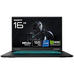 Gigabyte GAMING A16 Laptop – 16″, 165Hz WUXGA, Intel Core i7-13620H, GPU RTX 5060, 16GB DDR5, 1 x SSD Gen4 da 1TB, DOS, Garanzia di 2 anni, Dolby Atmos, GAMING A16 CVHI3IT894SD