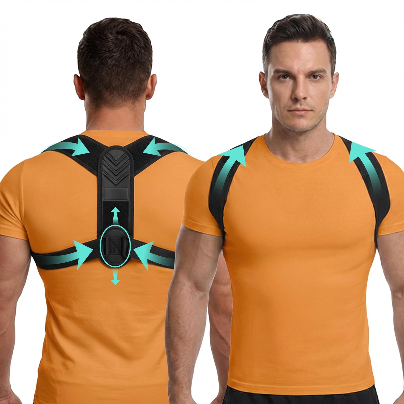 Photo 1 of Gymgoer’s Back Posture Corrector for Men with Reinforced Support Plate, Upper Back Brace Posture Corrector for Lifting Form, High-Tension Back Straightener to Open Shoulders and Prevent Slouching