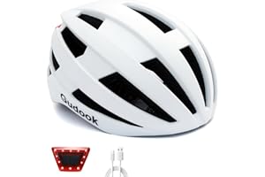 Gudook Bike Helmet with Light - Bicycle Helmets for Men - Women Adult with LED Rear Lights Adjustable Cycling Helmet for Urban Commuter Mountain Road Biker