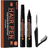 3-Pack Beard Pencil Filler for Men (Black), Four-fork Tip Beard Styling Pen | Waterproof Sweat Proof Long Lasting Beard Pencil, Effectively Enhances Facial Hair
