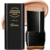 O'CHEAL Concealer Foundation Stick with Brush, Full Coverage Makeup 04# | 2-in-1 Foundation and Concealer Stick for Even skin tone, Contouring, Easy blending and Long-lasting wear