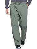 Professionals by Workwear Men's Tapered Leg Zip Fly Drawstring Scrub Pant X-Small Short Olive