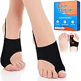 2PCS Bunion Corrector for Women & Men - Toe Alignment Corrector with Splint & Pads for Hallux Valgus Pain Relief, Comfortable Toe Separator for Day/Night Support, Anti Slip Big Toe Straightener(Black)