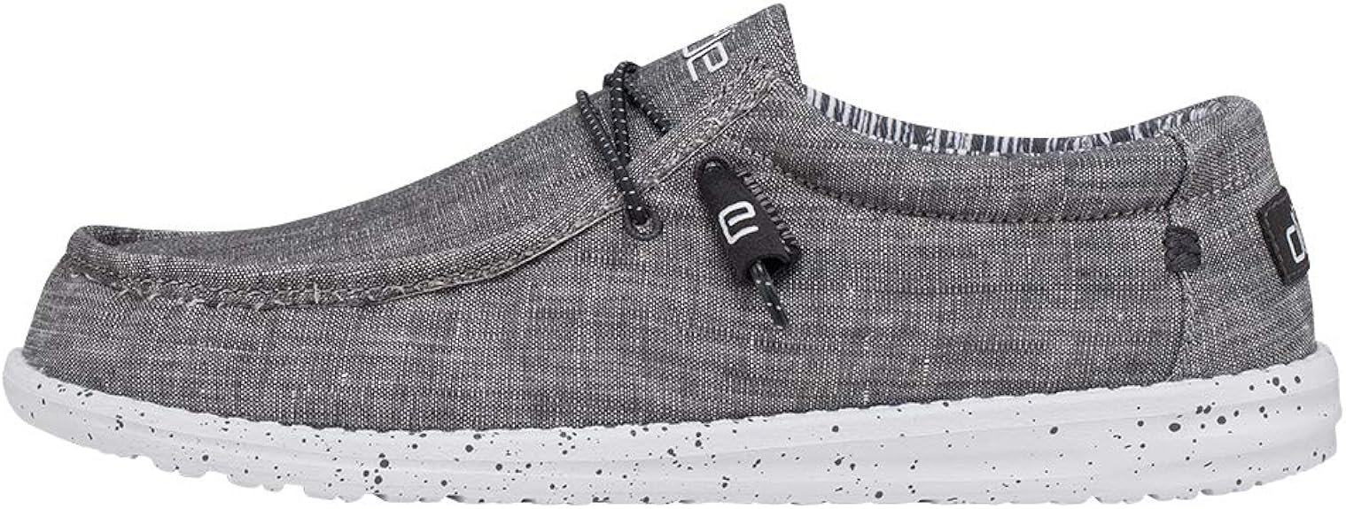 Amazon.com | Hey Dude Menâs Wally Chambray Castlerock Size 15 | Menâs Shoes | Men's Lace Up 
