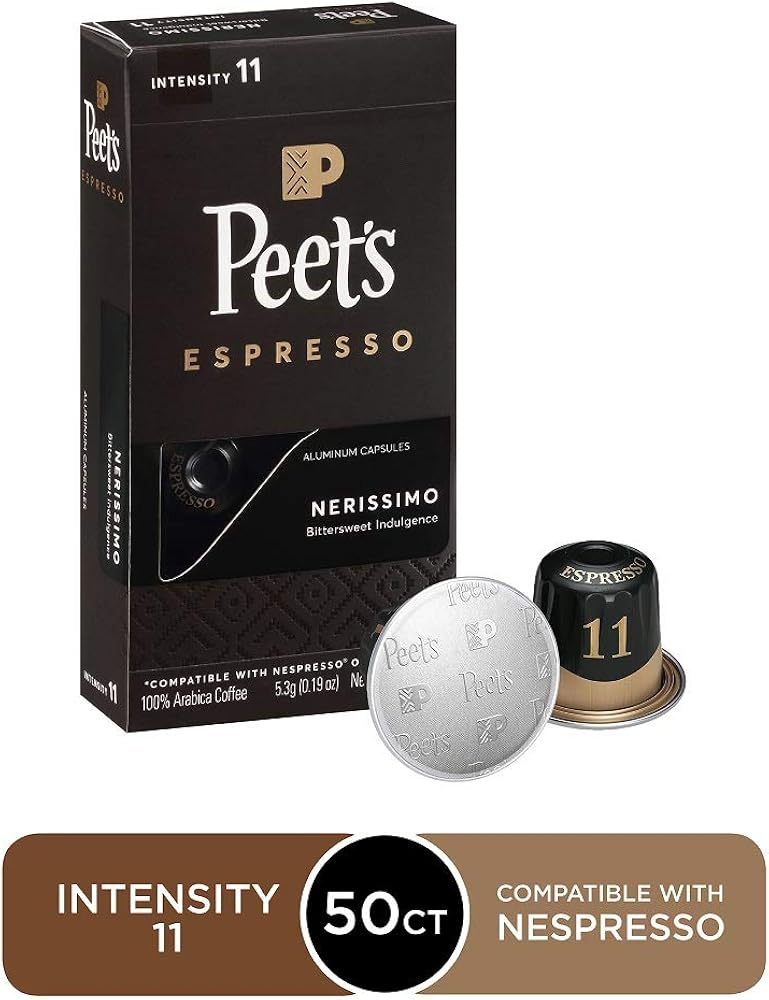 Peet's Coffee Espresso Capsules Crema Scura, Intensity 9, 100 Count Single Cup Coffee Pods