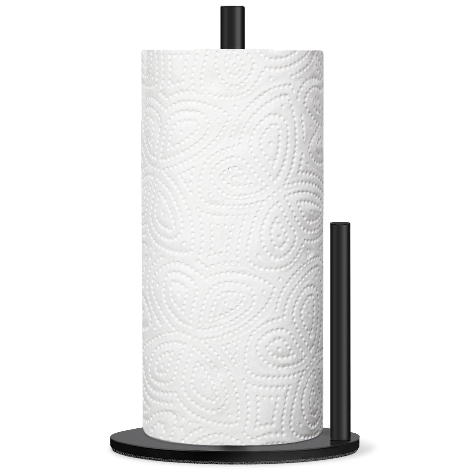 Photo 1 of ***MISSING ASSEMBLY HARDWARE*** Paper Towel Holder Countertop, Premium Stainless Steel Black Paper Towel Holder with Anti Slip & Waterproof, Freestanding Countertop Paper Towels Holder for Kitchen, Tabletop, Bathroom