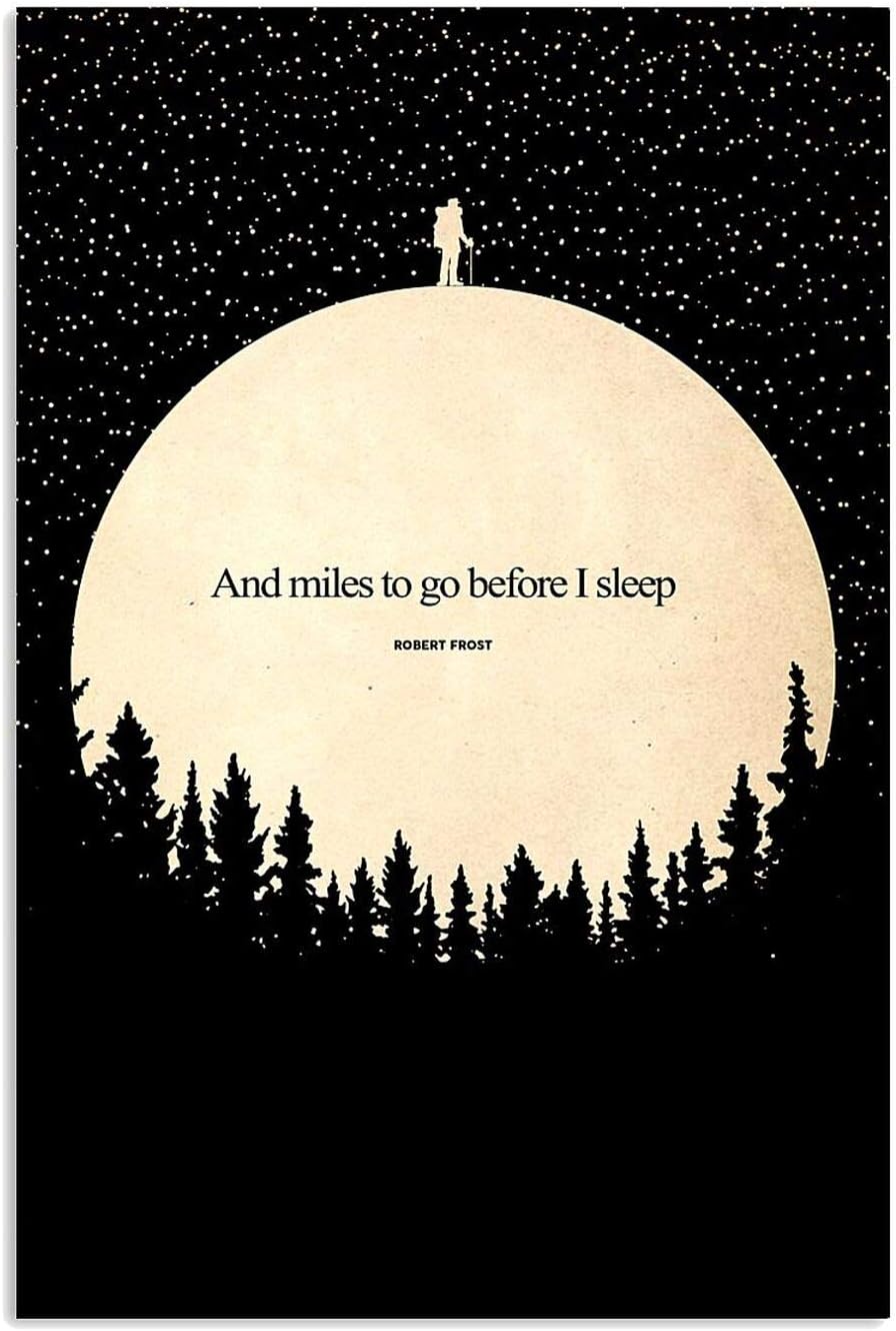 and Miles to Go Before I Sleep Poster No Frame Or Framed Canvas 0.75 Inch Print in Us Novelty Quote Meaningful, Motivational