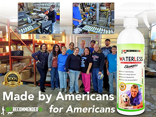 Vet Recommended - Waterless Dog Shampoo - No Rinse Dry Shampoo For Dogs, Detergent And Alcohol Free, Apple Extract - Perfect For Spot Cleaning The Dog Coat - Made in the USA (16oz/473ml)