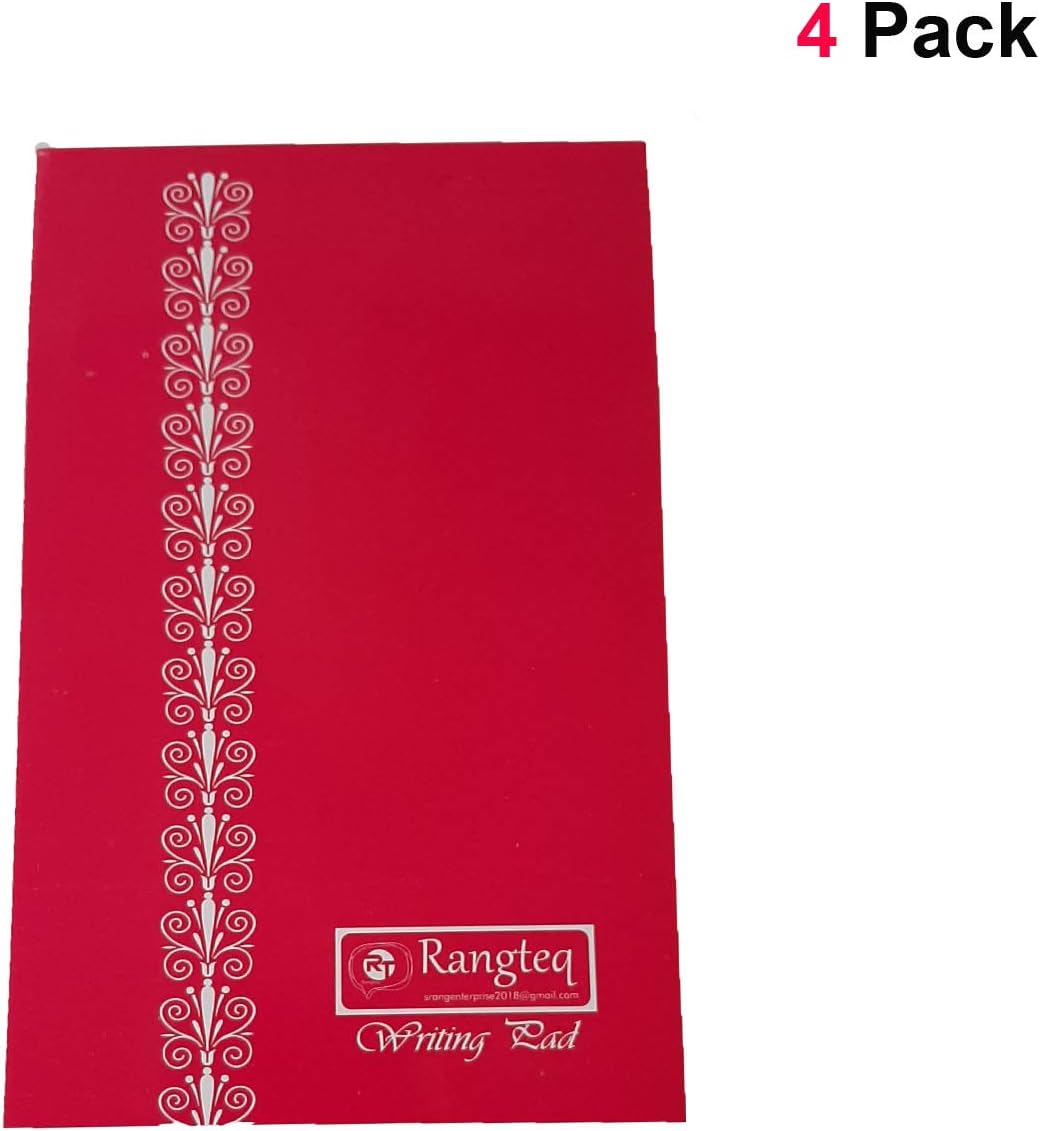RangTeq 4 Pack Writing Notepad 50 Pages for Office, Home, Shop, School (5.5x8inch)