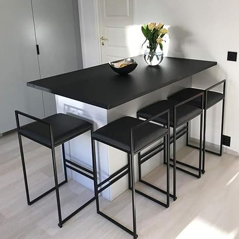 Elegante decoración del hogar Altura del Pub Taburete de Bar Metal